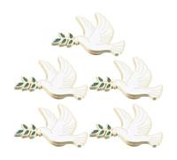 Peace Dove Brooch 5pcs Zinc Alloy Elegant Lapel Pin