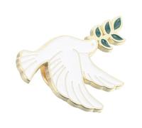 Peace Dove Brooch Pin White Alloy Lapel Badge for Formal Wear | Polished Metal Enamel Finish, Rustproof Bird in Flight Design, Collars and Lapel Use, 1 X