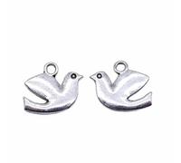 Peace Dove Charms For Handmade Jewelry Assembly, 12x16mm, Antique Silver Color, 20 Pieces