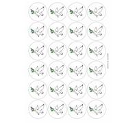Peace Dove Circular Matt Paper Stickers A4 Sheet of 24 (Each Sticker is 45mm Diameter)
