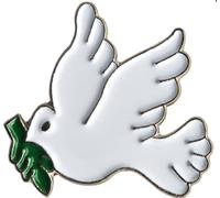 Peace Dove Enamel Lapel Pin with Olive Branch - 2.3 x 2 cm Metal Badge - Symbol of Unity and Hope for Jackets, Hats, Backpacks, and More