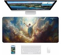 Peace Dove Gaming Mouse Pad, God Large Mouse Mat 700x300x3mm, Desk Pad with Stitched Edges, Keyboard Mat with Waterproof Non-Slip Rubber Base, Desk Accessories and PC Accessories Gifts O-7875