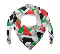 Peace Dove & Palestine Palestinian Flag Printed Neck Scarf Silk Scarves Head Fashion Hair Bandana For Bag