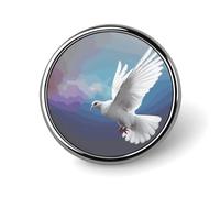 Peace Dove Round Badge Cute Enamel Lapel Pin Brooches Button Pin Personalized Clothing Decoration Unisex Badge Holder Hats Bags Shirts Decor