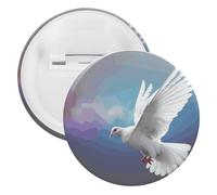 Peace Dove Tinplate Badge Personalized Round Brooch Large Craft Button Suitable for Teachers, Nurses, Doctors, Staff, Party Gift Accessories, style, 20PCS