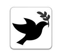 Peace Dove World Peace Pack of 10 Square Stickers - 55mm x 55mm