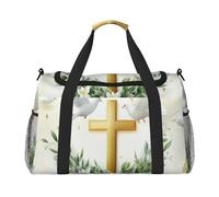 Peace Doves and Crosses Waterproof Weekender Bags Duffel Bag Large Carry On Hand Luggage Bags Foldable Tote Bag for Travel Sports Gym Dance