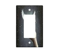Peace Doves with Olive Decorative Light Switch Cover Plate 1 Gang Single Rocker, Stars Night Space Universe Electrical Faceplate for Kitchen Bathroom, Birds Switchcover Decor