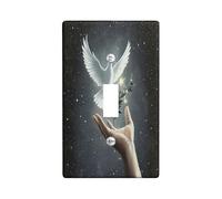 Peace Doves with Olive Decorative Light Switch Cover Plate 1 Gang Single Toggle, Stars Night Space Universe Electrical Faceplate for Kitchen Bathroom, Birds Switchcover Decor