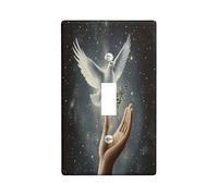 Peace Doves with Olive Decorative Light Switch Cover Wall Plate 1 Gang Single Toggle, Stars Night Space Universe Electrical Faceplate for Kitchen Bathroom, Birds Switchcover Decor