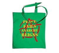 Peace Fails, Anarchy Reigns Tote Bag - Kelly Green One Size Tote Bag