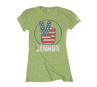 Peace Fingers Skinny Fit T Shirt John Lennon Green S