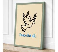 Peace for All Minimalist Canvas Wall Art Print 30x20 Inch (76 x 51 cm)