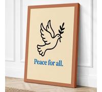 Peace for All Minimalist Canvas Wall Art Print 30x20 Inch (76 x 51 cm)