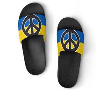 Peace For Ukraine Unisex Home Slippers Open Toe Slide Sandals PVC Shower Shoes for House Hotel