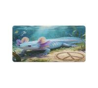 Peace Frog Axolotl Mouse Pad Large Extended Computer Rectangular Mouse Mat Non-Slip Waterproof Rubber Desk Pad with Multiple Size Options for Office Home Mouse Writing Desk Pad