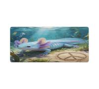 Peace Frog Axolotl Mouse Pad Large Extended Computer Rectangular Mouse Mat Non-Slip Waterproof Rubber Desk Pad with Multiple Size Options for Office Home Mouse Writing Desk Pad