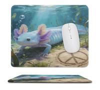 Peace Frog Axolotl Mouse Pad with Stitched Edge Mousepad Non-Slip Rubber Base Mouse Mat for Laptop Computer 2 Cute Computer Mouse Pads for Office Gaming Home