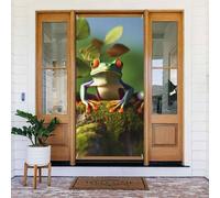 Peace Frog Tree Door Cover Decorations, Welcome Door Banner Backdrop Seasonal Spring Summer Porch Banner Sign Photo Background for Indoor Outdoor Party Decor 72.8 x 35.4 Inch