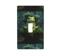 Peace Frog Tree Print 1-Gang Blank Wall Plate, Standard Size,Decorative Switch Cover for Home/Commercial