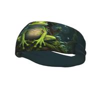 Peace Frog Tree Print Comfortable Sports Sweatband For Men Women Stretchy Breathable For Running Yoga