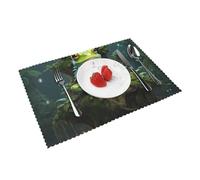 Peace Frog Tree Print Dining Table Placemats Heat Resistant Washable Placemats for Holiday Banquets