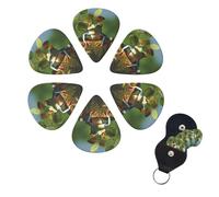 Peace Frog Tree Print Guitar Picks 6 Pack Guitar Plectrums with Pick Holders Bass Picks For Acoustic Guitar Bass Electric Ukulele Includes 0.46mm, 0.71mm, 0.96mm