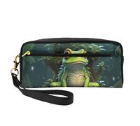 Peace Frog Tree Print Pencil Case Makeup Bag for Girls Students Cosmetic Pouch for School Office Travel