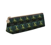 Peace Frog Tree Print Triangle Pencil Case Large-Capacity Stationery Organizer Stylish Pens Pouch