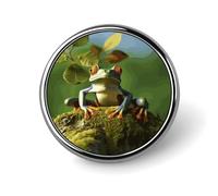Peace Frog Tree Round Badge Pin Funny 1 Inch Button Brooch Lapel Pins Fashion Hat Shirt Pin Tie Tack Pinback Buttons Badge Party Supplies Decor Badges For Clothing Coat Hat Dress For Men Women