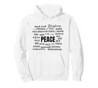 Peace Global World Peace Different Languages Typography Pullover Hoodie