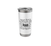 Peace Global World Peace Different Languages Typography Stainless Steel Insulated Tumbler