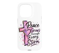 Peace Grows through Every Storm Colorful Faith Art Case for iPhone 15 Pro