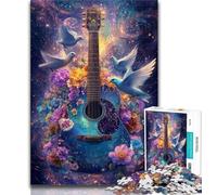 Peace Guitar Adult Jigsaws 1000 Piece,Challenging To Complete But Fun And Humorous with Matching Poster And Trivia Sheet 50x75cm