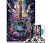 Peace Guitar Jigsaw Puzzles for Teenagers 1000 Pieces,Decompressing Intellectual Educational Toy Birthday Present,Gifts,Wall Art 38x26cm