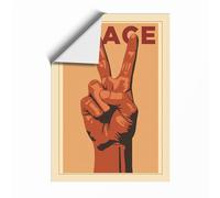 Peace Hand Raised Vintage Unframed Wall Art Print A2 (59.4×42cm), Wall Decor for Living Room, Bedroom, Office & Home, Art Gift