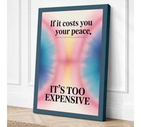 Peace Has A Price Typography Canvas Wall Art Print 24x16 Inch (61 x 41 cm)