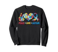 Peace Heart Autism Wear Love Puzzle Piece Support Awareness Sweatshirt