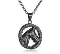 Peace Horse Urn Necklace For Ashes For Women Men Stainless Steel Cremation Memorial Jewelry Of Loved Ones Keepsake With Olive Branch, Stainless Steel, No Gemstone