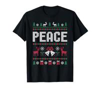 Peace I Come in Peace Matching Couple Ugly Merry Christmas T-Shirt