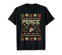 Peace I Come in Peace Matching Couple Ugly Merry Christmas T-Shirt