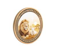 Peace I Leave with You John 14:27 Religious Challenge Coin, Lion and Lamb Christian Token Inspirational Gift Prayer for Serenity