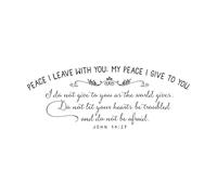 Peace I Leave with You; My Peace I give You Christian Wall Decal John 14:27 Scripture Wall Decals Inspirational Wall Art Large - 44x114cm