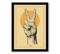 Peace in Hand Vintage Framed Wall Art Print A1 (84.1×59.4cm) Black, Wall Decor for Living Room, Bedroom, Office & Home, Ready to Hang, Art Gift