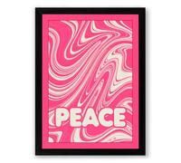 Peace in Motion Typography Framed Wall Art Print A2 (59.4×42cm) Black, Wall Decor for Living Room, Bedroom, Office & Home, Ready to Hang, Art Gift