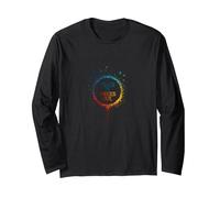 Peace in, Pieces Out: Inspirational Rainbow Bird Circle Long Sleeve T-Shirt, Adult Unisex, Black, XXL