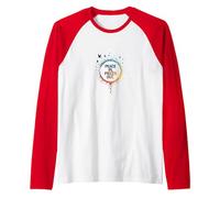 Peace in, Pieces Out: Inspirational Rainbow Bird Circle Raglan Baseball Tee, Men, Red/White, XXL