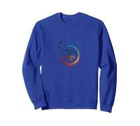 Peace In, Pieces Out: Inspirational Rainbow Bird Circle Sweatshirt, Adult Unisex, Royal Blue, XXL