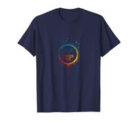 Peace in, Pieces Out: Inspirational Rainbow Bird Circle T-Shirt, Men, Navy, 6XL