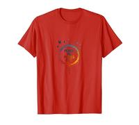 Peace in, Pieces Out: Inspirational Rainbow Bird Circle T-Shirt, Men, Red, XXL